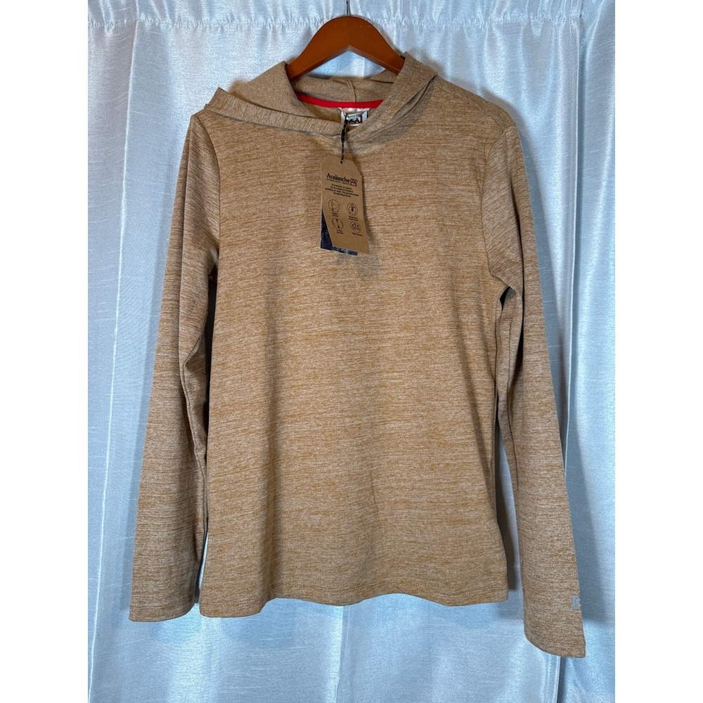 NWT Avalanche‎ Outdoor Supply Women's Small S Heathered Tan Long Sleeve Hooded